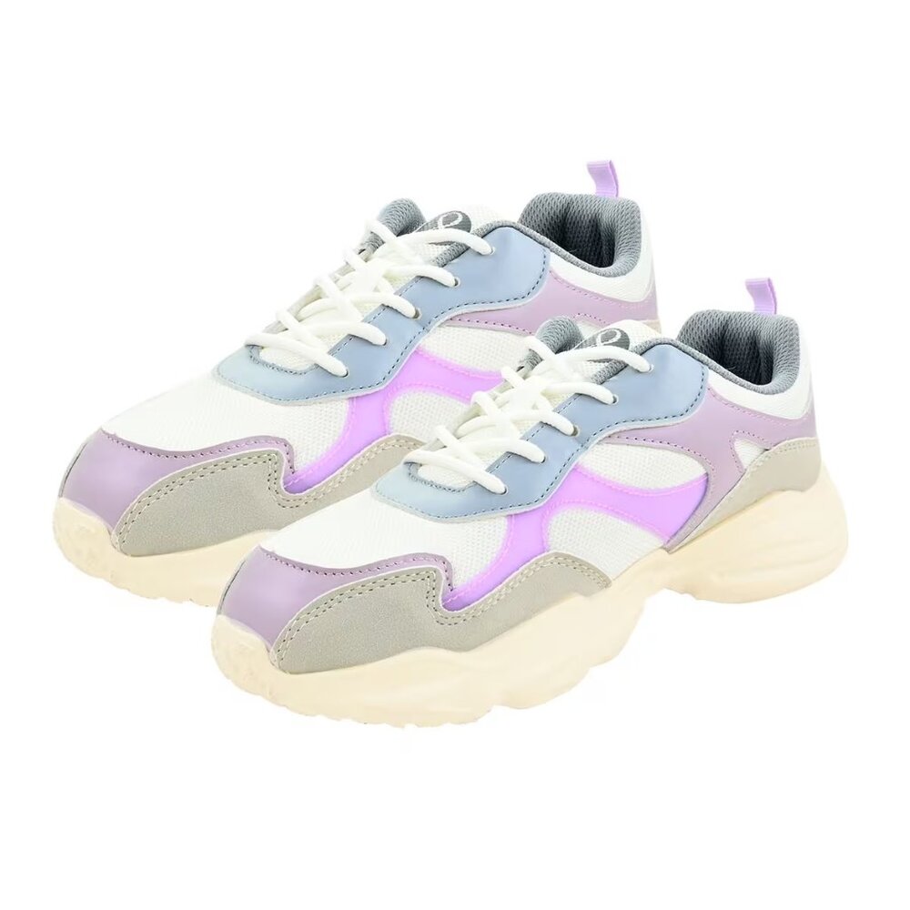 Lilac, Gray, and White Star Sneakers in Size 10 by Layer 8